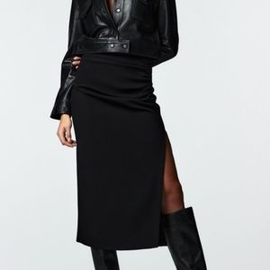 ZARA draped pencil skirt